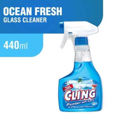 [BIRU] Cling Pembersih Kaca Bening Seperti Tanpa Kaca 440ml Varian Ocean Fresh / Pembersih Kaca Semp