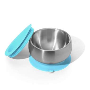 avanchy | stainless steel suction baby bowl + air tight lid - Blue ORIGINAL 100 % Multicolor