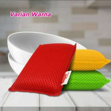 Bagus Sabut Spons Bilas Cuci Piring Twin Pack Type 560 Red