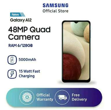 SAMSUNG GALAXY A12 Ram 6-128Gb Garansi Resmi Putih