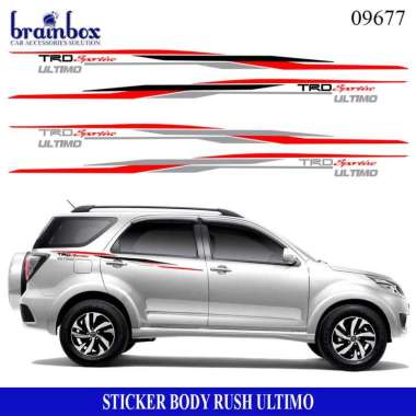 Sticker Body TRD Ultimo Stiker Mobil Rush Terios Ultimo Stiker Samping Mobil Silver