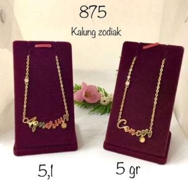 kalung model zodiac elegant emas asli