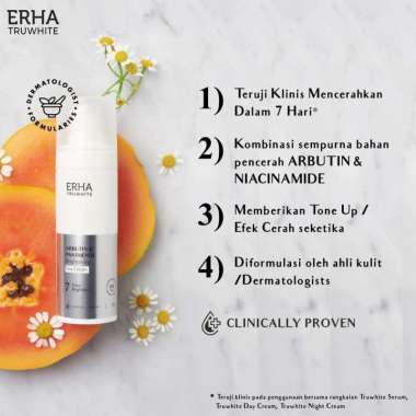ERHA Truwhite Arbutin & Panthenol Brightening Day Cream 30g - Cream Pencerah Wajah ERHA - Cream Sian