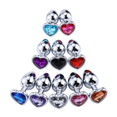 Anal Plug Sex Toys Stainless Smooth Steel Butt Plug Tail Crystal Jewelry Trainer For Women/Man 10 pc