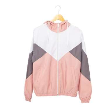 Hemline Project Jaket Parasut Hoodie Wanita Almas Peach S-M