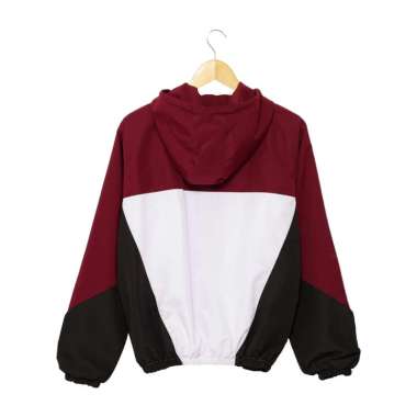 Hemline Project Jaket Parasut Hoodie Wanita Anais Maroon S-M