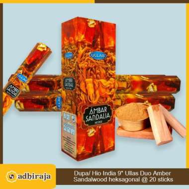 Dupa Hio India Wangi Duo Amber Sandalwood Ullas hexagon 1 box 6pcs @20