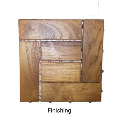 Lantai kayu jati decking tile motif CIRCLE Runnen Deck Bongkar Pasang 30x30 cm circlefinishing