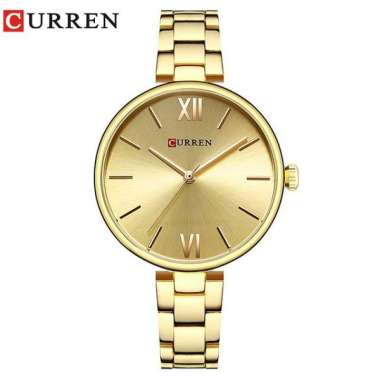 CURREN 9017 Jam Tangan Wanita Analog Stainless Steel Gold Gold