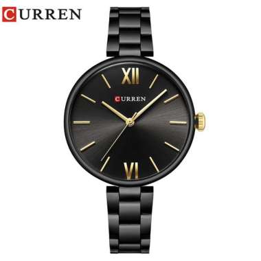 CURREN 9017 Jam Tangan Wanita Analog Stainless Steel Hitam