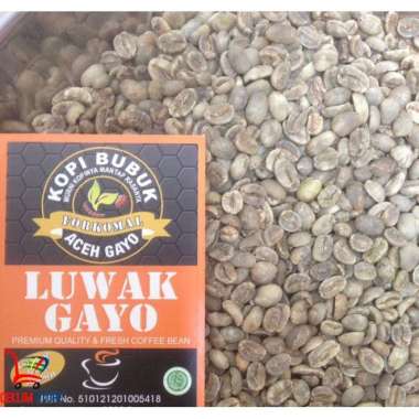 Biji Kopi Mentah Arabika Luwak asli kopi Gayo Aceh 1 kg