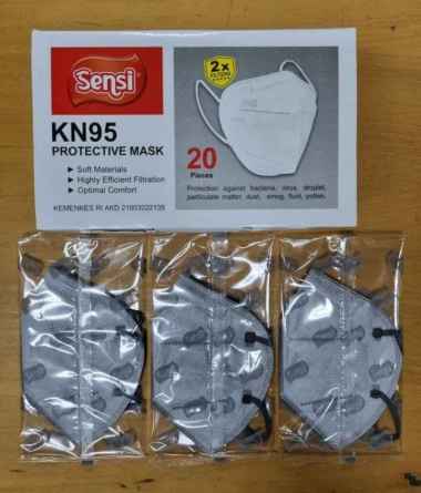 Masker KN95 Sensi Warna Abu Abu Grey