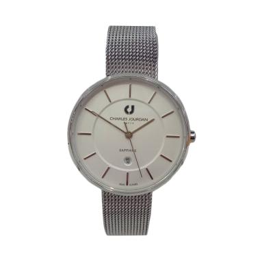 Charles Jourdan CJ1083- 2 Sapphire Stainless Steel Jam Tangan Wanita Silver