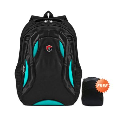 POLLO Paris Notredame Raincover Backpack Tas Laptop Ransel [14 Inch] Biru Muda