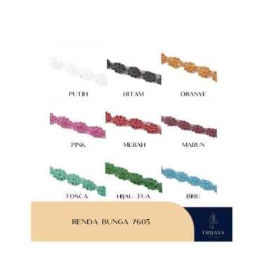 Trijaya Renda Bunga 7605 Per Roll Hijau Lumut