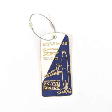 Mulyocreative Gantungan Kunci Pesawat Warna Biru Ganci Pesawat Batavia Air 737