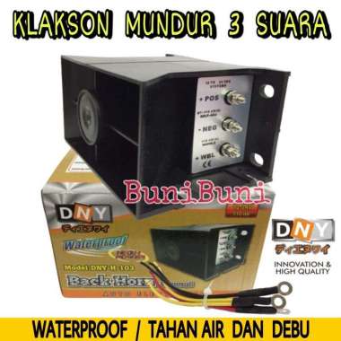 DNY Klakson Mundur Atret / Back Horn / Alarm Mundur Mobil Truk 3 Suara Merek DNY Black