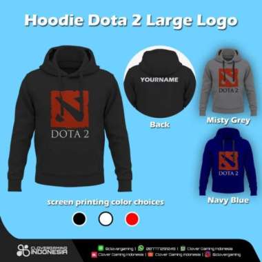 Hoodie Dota Logo Besar || Gaming Esports Jaket Apparel L Navy