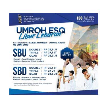 ESQ Tours & Travel Paket SBU Umroh Libur Lebaran