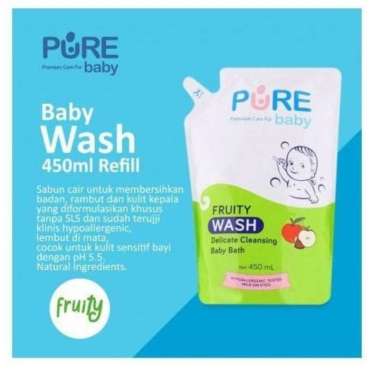 harga Pure Baby Wash 2 in 1 Shampo Sekaligus Sabun Bayi - ORIGINAL PUREBABY - Refill Fruity Blibli.com