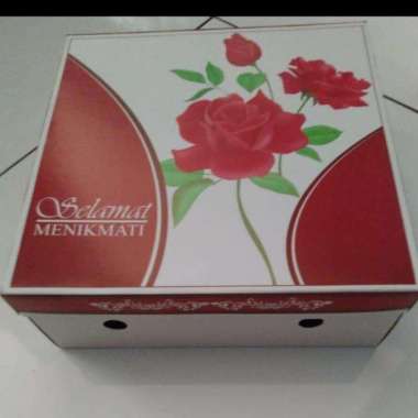 Dus Kotak Nasi Motif Bunga Ukuran 20X20