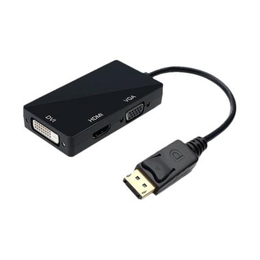 Wiretek Displayport Combo to HDMI/ DVI/ VGA Black