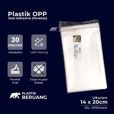 Plastik Kaca OPP Macan Seal 14x20 30 Micron Tebal Perekat Plastik Buku Yasin Masker Duckbill Scuba C