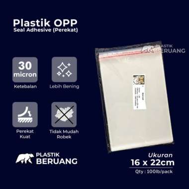 Plastik Kaca OPP Macan Seal 16x22 30 Micron Tebal Perekat Plastik Masker Kain Masker Duckbill Kue Co