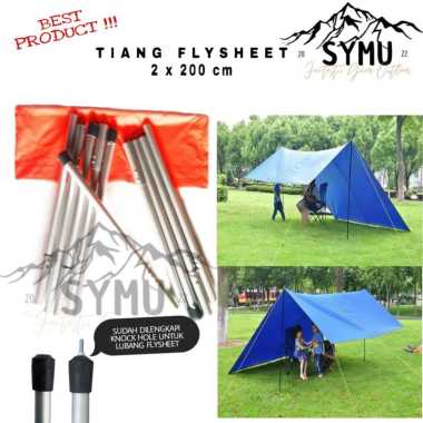Tiang Flysheet Frame TrapTent Emergency Tenda Darurat Alumunium Alloy Double Tiang (1 Set)