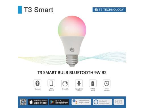 T3 Smart Bulb Bohlam 9-10W Lampu Smart LED Bluetooth Lampu Pintar Warna Warni