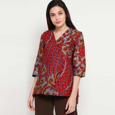 Danar Hadi 780319uksg1 Batik Motif Ukir Sungging Blouse Wanita Red