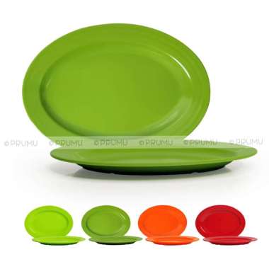 Piring Oval Melamin 9 inch - Piring Saji Melamine - Piring Lodor - Piring Panjang - Golden p0903 Hij