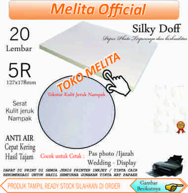 Fuji kertas Foto Doff 5R 260 Gram isi 20 Lembar anti air tekstur kelip kulit jeruk