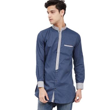 VM Gamis Baju Koko Muslim Panjang Pria [GM-030] M Navy Blue