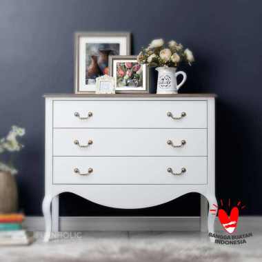 iFURNHOLIC Paris 3 Drawers - Lemari Laci Susun Klasik - Furniture - White Jawa