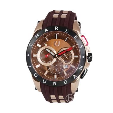 Charles Jourdan Chronograph Jam Tangan Pria - Brown Rose Gold [CJ1034-1542M/ Original] Brown/ Rose G