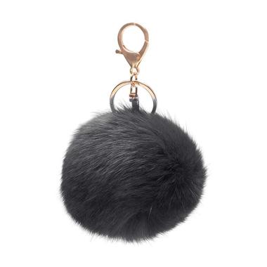60x Rabbit Fur Pom-pom Key Chain Bag Charm Fluffy Puff Ball Key Ring Car Pendant