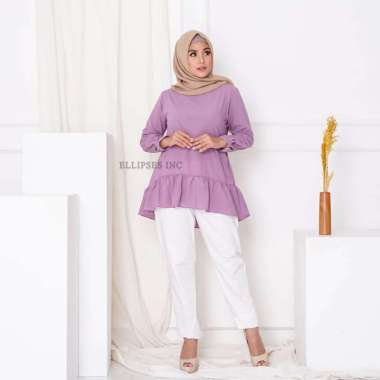 ELLIPSESINC Atasan Muslim Terbaru /Blouse Muslim Idul Fitri /Syafiqah Blouse L UNGU