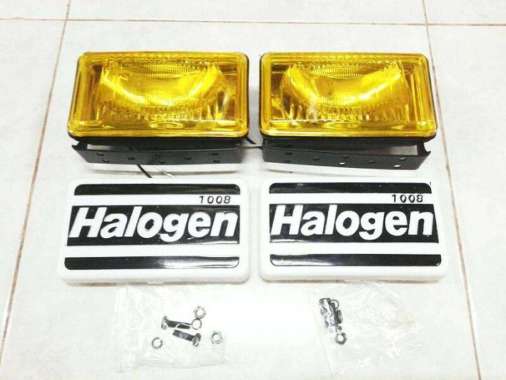 Lampu Kabut / Foglamp Halogen Kotak Kaca Kuning Hitam