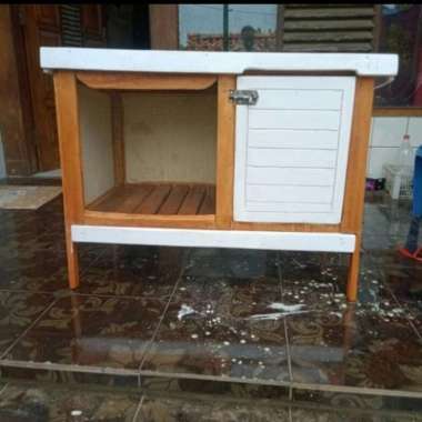 kandang kelinci + tatakan kotoran kayu / kandang kelinci murah BL921