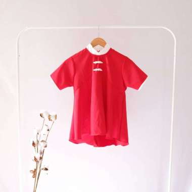 CAVIAR WEAR ATASAN CHEONGSAM QIPAO BAJU CNY BAJU BLUS BLOUSE IMLEK BAJU MERAH BAJU SINCIA WANITA PRE