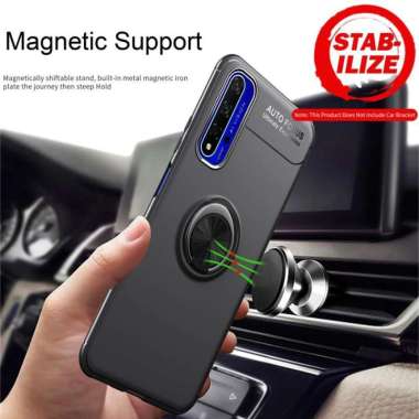 Huawei Nova 5T Nova5T Invisible I Ring Soft Case Free Tempered Glass Biru