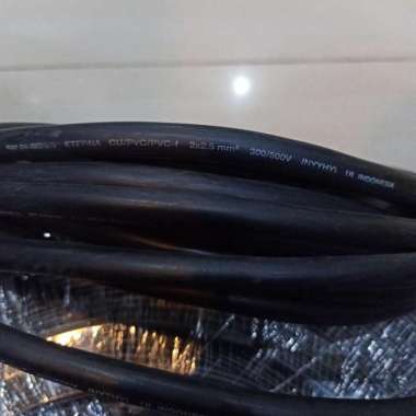 [Per Meter] NYYHY 2 x 2.5mm / Kabel Serabut isi 2 Hitam