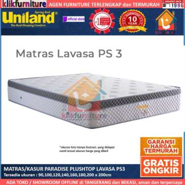 Kasur / Matras Paradise Plushtop LAVASA PS3 Uniland Springbed 200 x 200