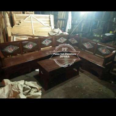 Mebel Jati Promo Murah Furniture Meja Kursi Sudut Jati Ukir Jepara -