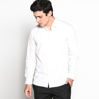 VM Jumbo Polos Panjang Kemeja Pria 4XL PUTIH