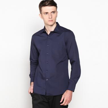 VM Jumbo Polos Panjang Kemeja Pria 4XL biru dongker