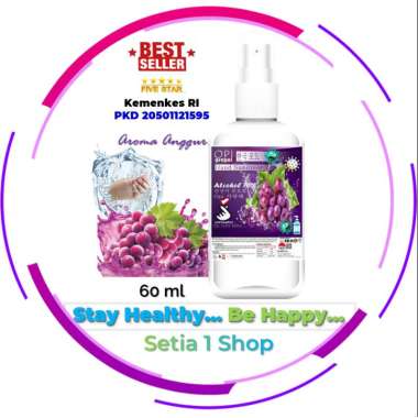 OPI Hand Sanitizer Cair/Spray 60 ml Aroma Sesuai Selera handsanitizer Kemenkes RI Standar WHO Grape 