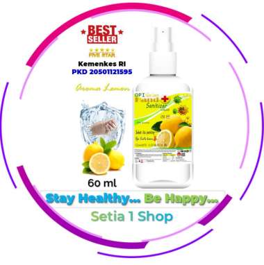 OPI Hand Sanitizer Cair/Spray 60 ml Aroma Sesuai Selera handsanitizer Kemenkes RI Standar WHO Lemon