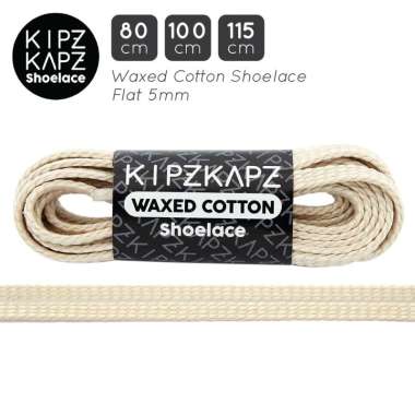 KIPZKAPZ WS49 Tali Sepatu Lilin / Waxed Cotton Flat Shoelace [5mm] 115 cm Off White